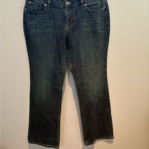 Ann Taylor LOFT Dark Blue Straight- Leg Cut Jeans in Size 10P